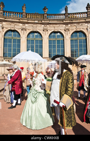 Actors in period dress at the Zwinger Palace Dresden, Germany. Stock Photo