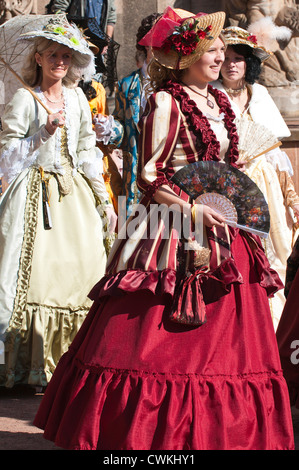 Actors in period dress at the Zwinger Palace Dresden, Germany. Stock Photo