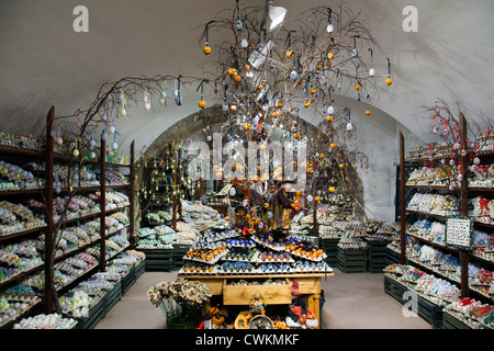 Salzburg, Austria: The "Easter in Salzburg" store at #13 Judengasse offers a vast variety of decorated eggs.Editorial use only. Stock Photo