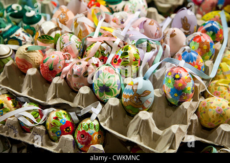 Salzburg, Austria: The "Easter in Salzburg" store at #13 Judengasse offers a vast variety of decorated eggs.Editorial use only. Stock Photo