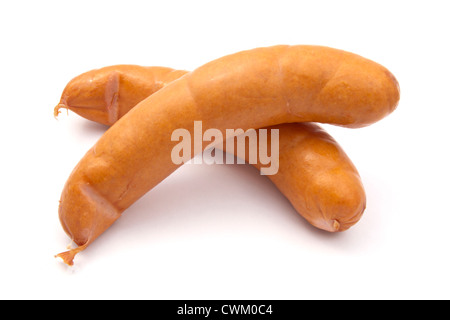 Two sausages isolated on white background Stock Photo