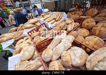 England, London, Clerkenwell, The Annual Italian Lady of Mount Carmel Festival, Italian Bread for Sale Stock Photo