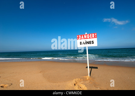 ocean Danger Baines blue sky sea side Stock Photo