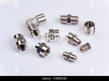 pipe connector fittings for air and gases Stock Photo