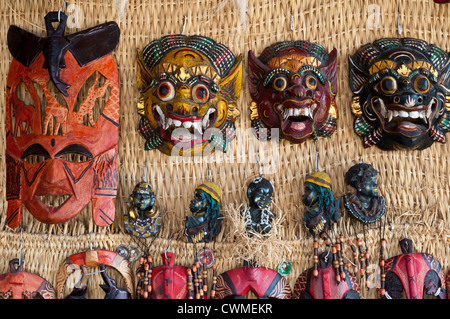 Local souvenirs crafts on sale in Gharb Soheil Nubian Village on the west bank of the River Nile next to Aswan Egypt Stock Photo