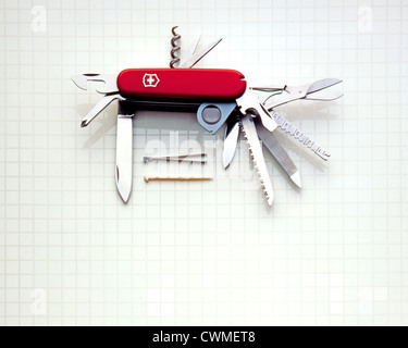 Swiss Army Knife Open Stock Photo