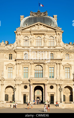 Visitors outside  the Louvre art gallery and Museum Paris France EU Europe Stock Photo