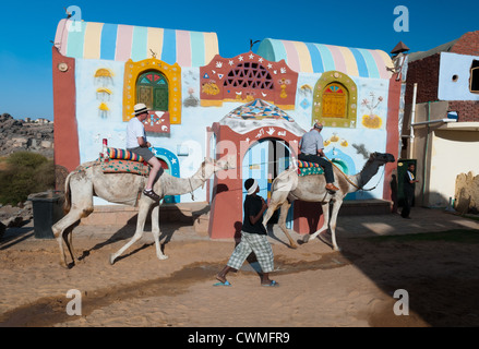 Gharb Soheil Nubian Village on the west bank of the River Nile next to Aswan Egypt Stock Photo