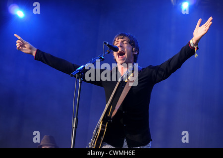BENICASSIM, SPAIN - JULY 13: Miles Kane performs at FIB on July 13, 2012 in Benicassim, Spain. Stock Photo