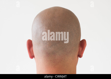 Back view of man with shaved head Stock Photo