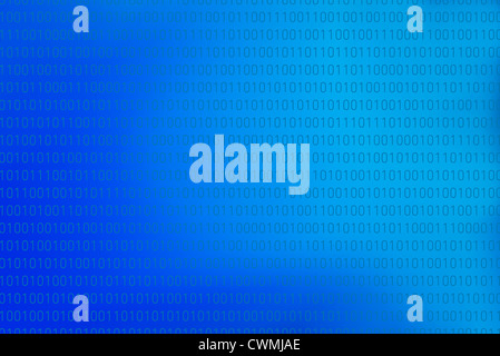 Blue background representing binary code Stock Photo