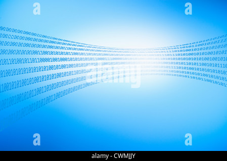 Abstract blue background representing binary code Stock Photo