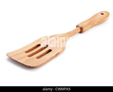Bamboo spatula isolated on white background Stock Photo