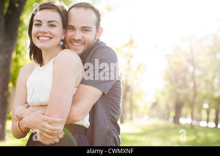 USA, Utah, Salt Lake, Happy young couple together Stock Photo