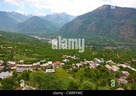 Kullu Manali India, Village and mountain view Stock Photo