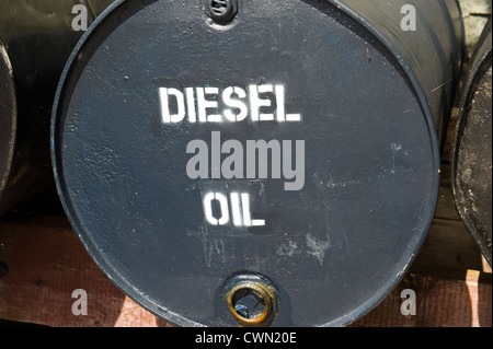Diesel oil drum Stock Photo