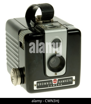 Kodak Brownie Hawkeye  Camera  - plastic box camera for 620 roll film. Stock Photo