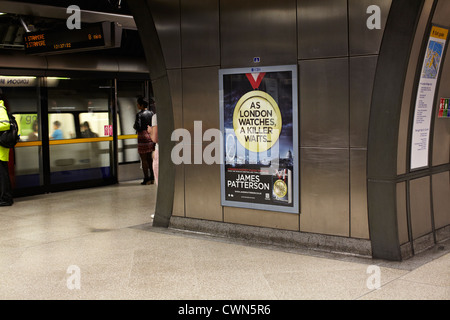 Adshells, Advertising hoardings and back-lit poster and design on the street of London UK. Stock Photo
