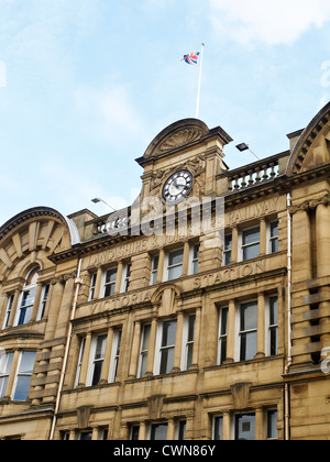 Detail of Lancashire & Yorkshire Railway at Victoria railway station in Manchester UK Stock Photo