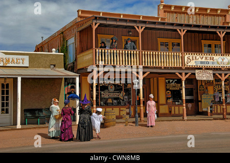 Main Street, in Tombstone City, with people in period dress. Located in Arizona,  United States of America. Stock Photo