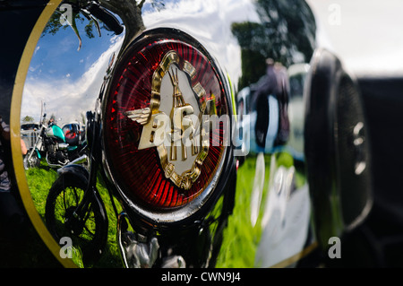 Badge on the petrol tank of a BSA 500 B33, 1958 classic motorcycle Stock Photo