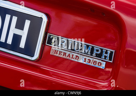 Badge on the boot of a Triumph Herald 13/60 (1967-1970) Stock Photo