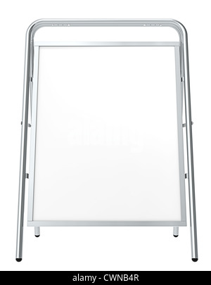 Classic Sandwich Board. Front view of a Sandwich Board, isolated on white. Blank for Copy Space. Stock Photo