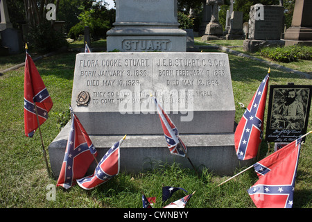Tomb of James Ewell Brown 'Jeb' Stuart ,Confederate General of the American Civil War. Hollywood cemetery, Richmond, VA, USA