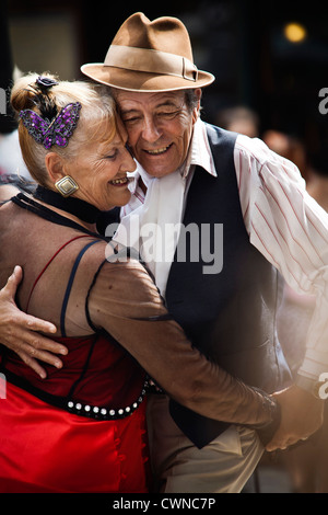 Tango dancers in San Telmo, Buenos Aires, Argentina. Stock Photo