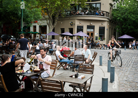 Street scene in the trendy neighbourhood of in Palermo Soho full with cafes and restaurants, Buenos Aires, Argentina. Stock Photo