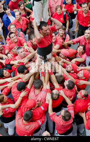 Castellers festival in Barcelona. Stock Photo