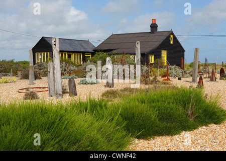 Prospect Cottage, Dungeness, home of the late Derek Jarman, artist and film director, Kent, England, UK, GB Stock Photo