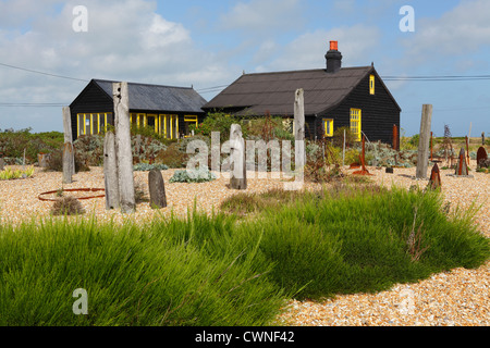 Prospect Cottage, Dungeness, the home of the late Derek Jarman, artist and film director, Kent, England, UK, GB Stock Photo