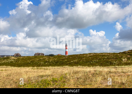 Lighthouse, Hoernum, Sylt, Schleswig-Holstein, Germany Stock Photo