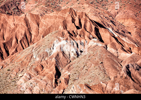 Mountain with red rocks in the Ounila Valley. Stock Photo