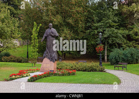 Statue of Pope John Paul II in Wieliczka, Poland. Stock Photo