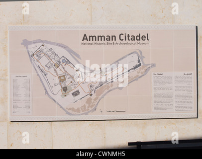 Amman Jordan. The Citadel Map Stock Photo - Alamy