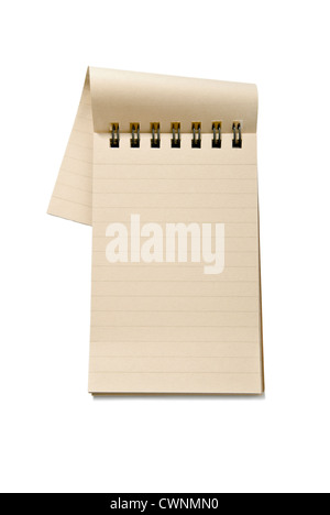 Blank Spiral bound notebook, isolated on 100% white background Stock Photo
