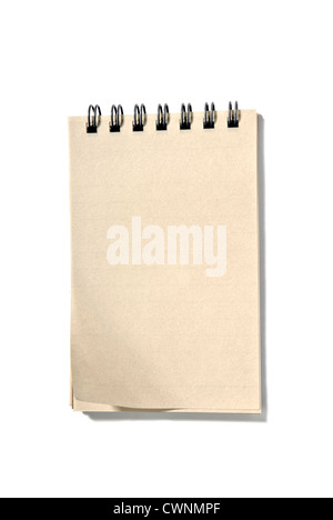 Blank spiral bound notebook, isolated on 100% white background Stock Photo