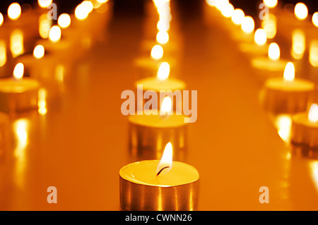 Candles decoration on Diwali Festival Stock Photo