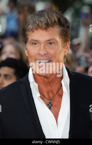 David Hasselhoff arrives for the World premiere of Keith Lemon the Film. Stock Photo