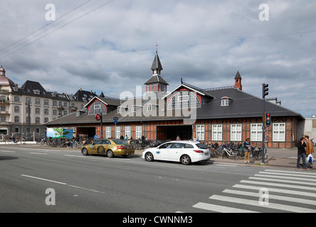 The railway station Østerport Station at Oslo Plads in the north-eastern part of Copenhagen, Denmark. Originally from 1897. Street view. Stock Photo