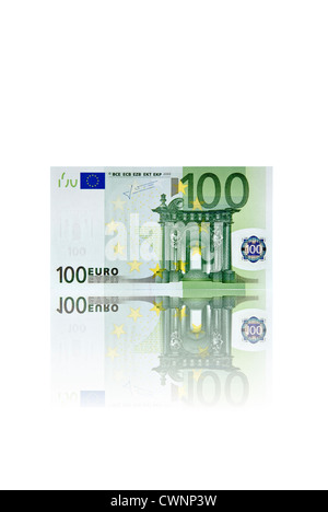 One hundred Euro banknote on a white background Stock Photo - Alamy