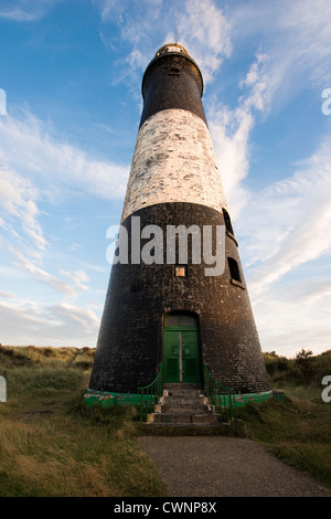 Wide angle view of Spurn Point Lighthouse Humberside East Coast of England Stock Photo