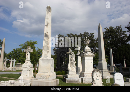 Hollywood cemetery in Richmond, Virginia. President James Madison and John Tyler's burial place. Jefferson Davis burial site. Stock Photo