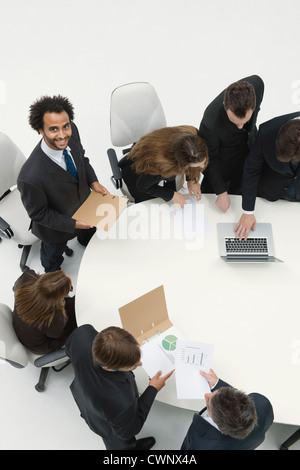 Businessman preparing presentation for business meeting Stock Photo