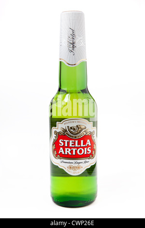Single bottle of Stella Artois lager beer Stock Photo