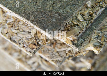 Stack of oriented strand - chip board. Stock Photo