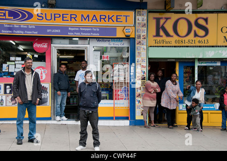 Multicultural street scenes in Walthamstow North London Stock Photo