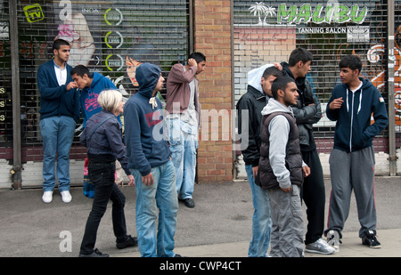 Multicultural street scenes in Walthamstow North London Stock Photo